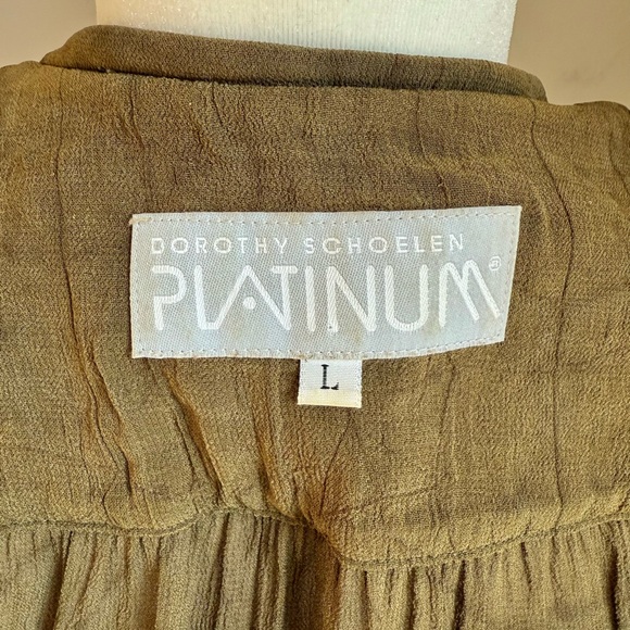 Dorothy Schoelen Platinum 80s Vintage Suede Sheer Green Tie Dye Effect -L - Picture 13 of 15